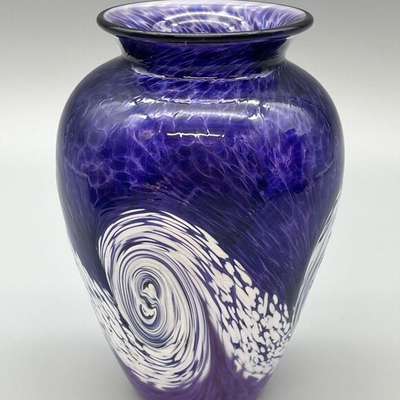 George Averbeck Art Glass Vase Signed 2008 Fire on the Mountain Studios - Picture 2 of 15